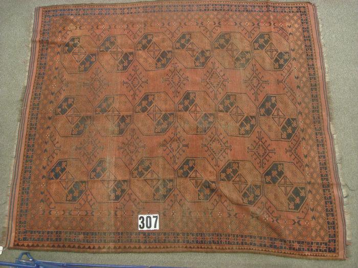 7.11 x 9.5  Turkaman, worn   Estimate