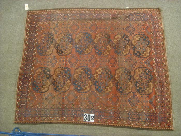 7.2 x 8.6  Turkaman, worn   Estimate