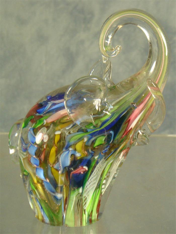 Unmarked Murano glass elephant 3cdce