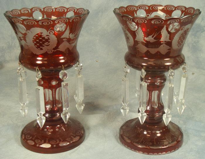 Pr Bohemian ruby flash etched glass 3cde0