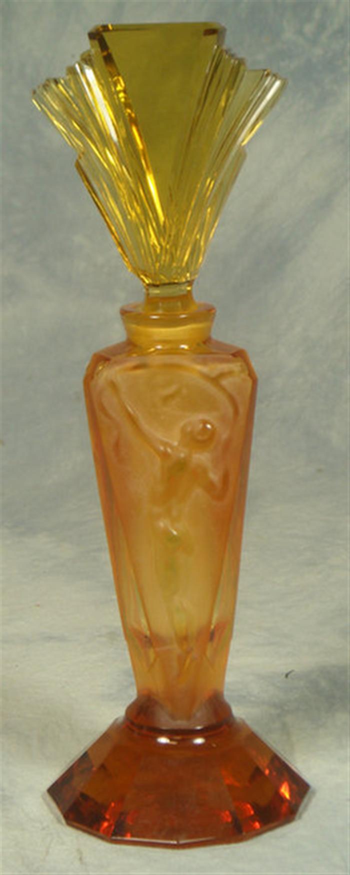 Amber crystal scent bottle with