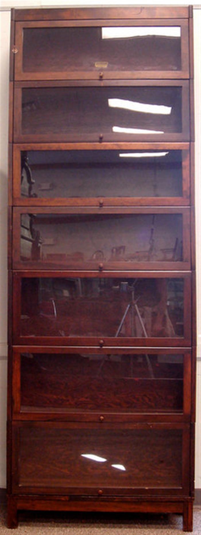 Seven section stacking barristers bookcase,