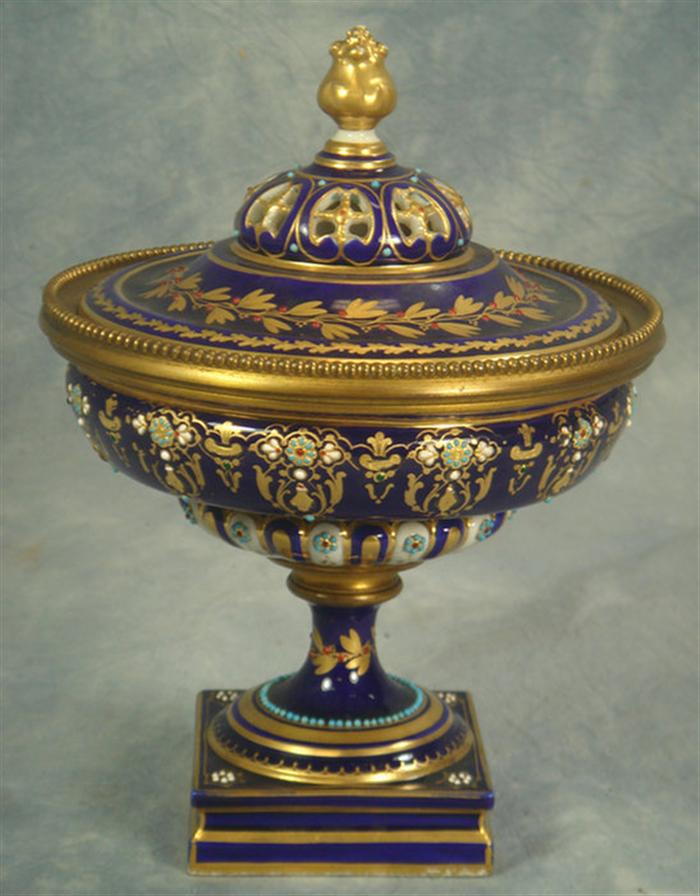 Sevres porcelain covered compote  3ce0c