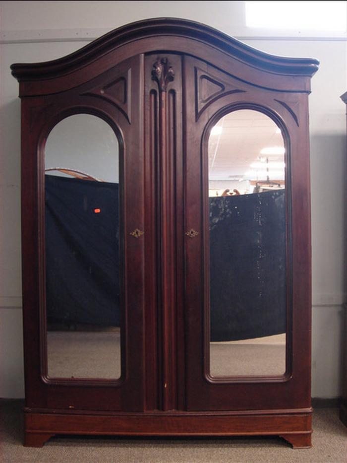 Walnut Victorian double mirrored door