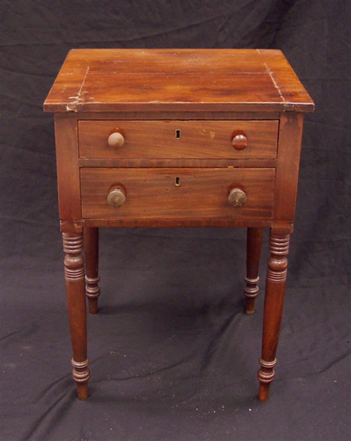Two drawer mahogany drawer sewing 3ce34