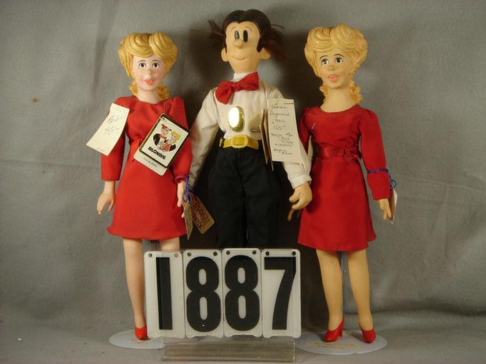 1963 Lot of 3 Blondie related dolls,