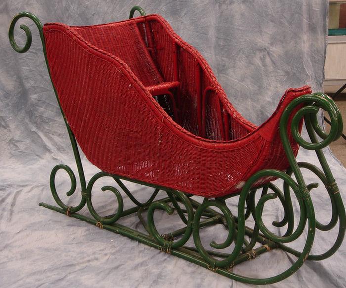 Wicker sleigh, 72" l   Estimate