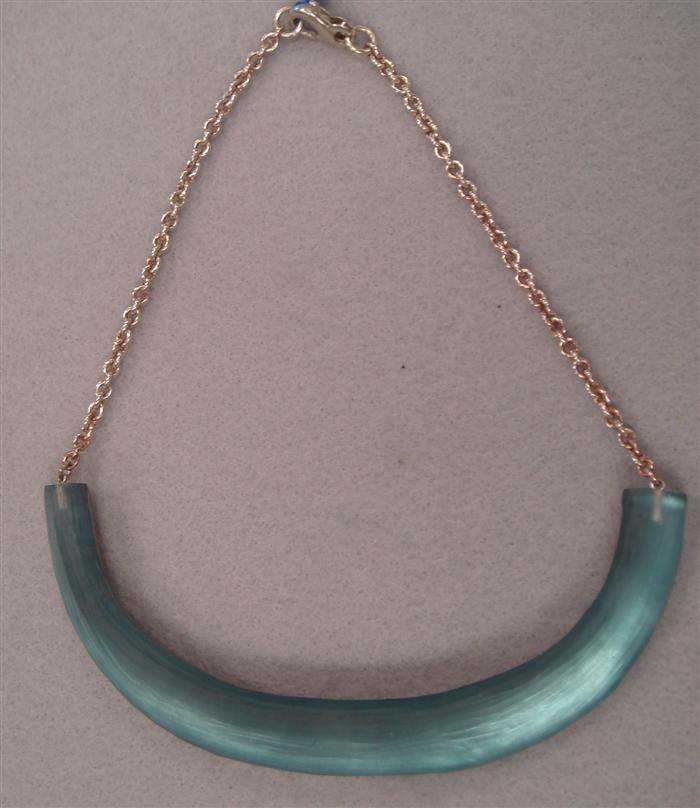 Blue necklace handcrafted by Alexis