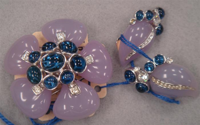 KJL brooch and earrings-combination