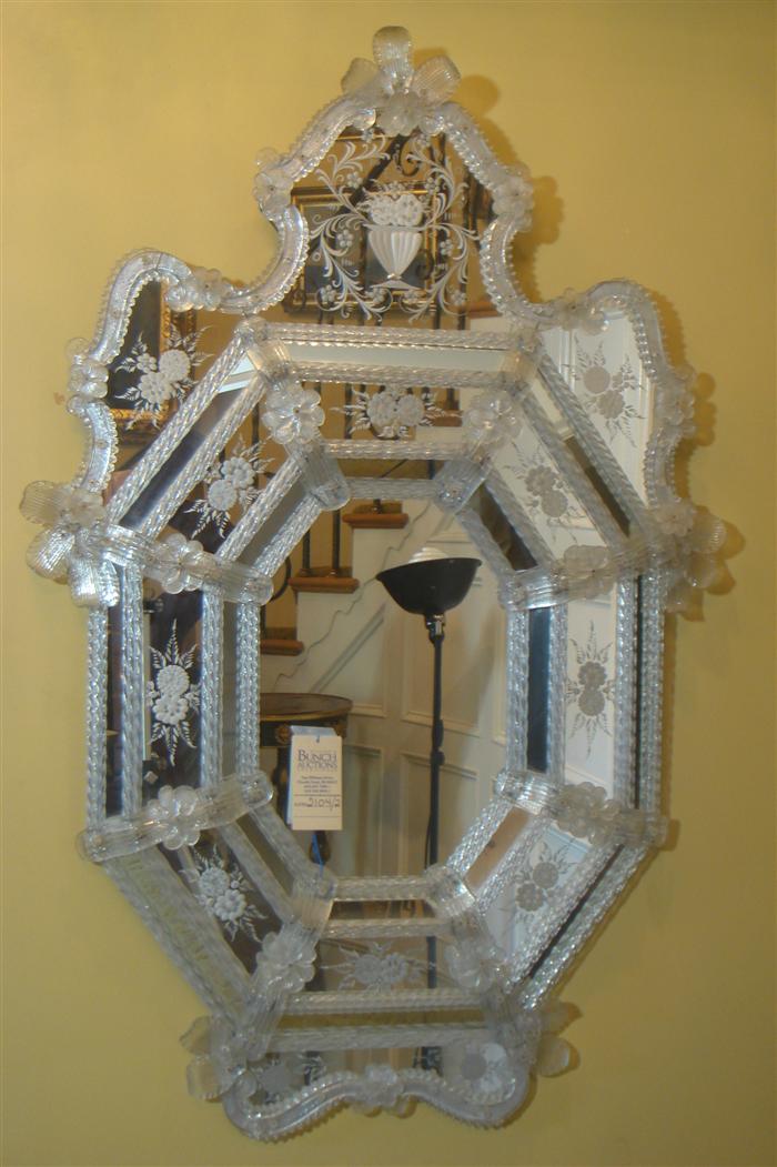 Pr of etched Venetian style wall 3d430