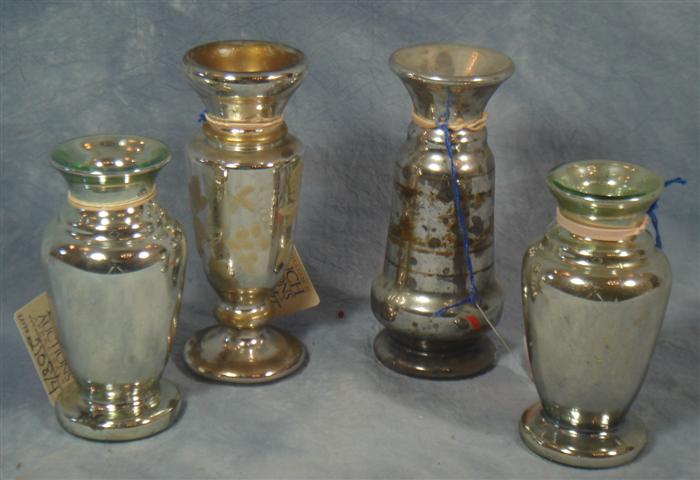 4 mercury glass vases painted 3d434
