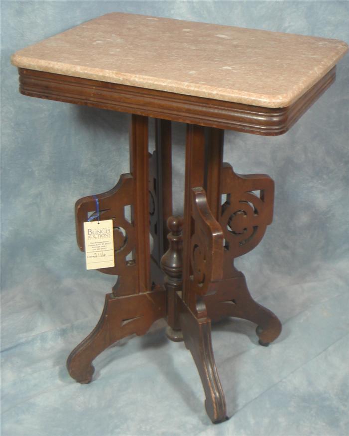 walnut Victorian marble top table  3d43c