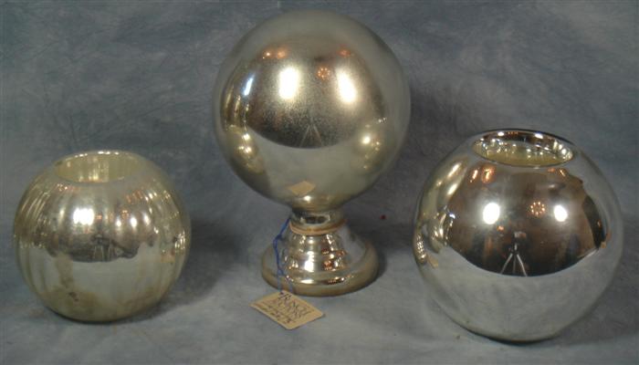 2 mercury ball vases, decorative