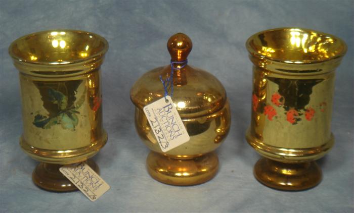 2 gilt mercury glass vases covered 3d44c
