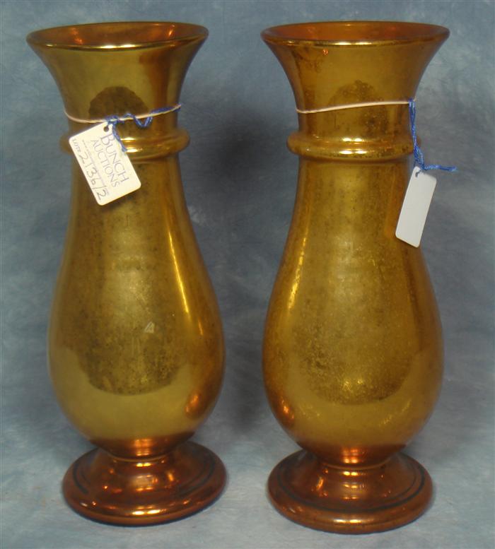 2 gilt mercury glass vase 14 1  3d450