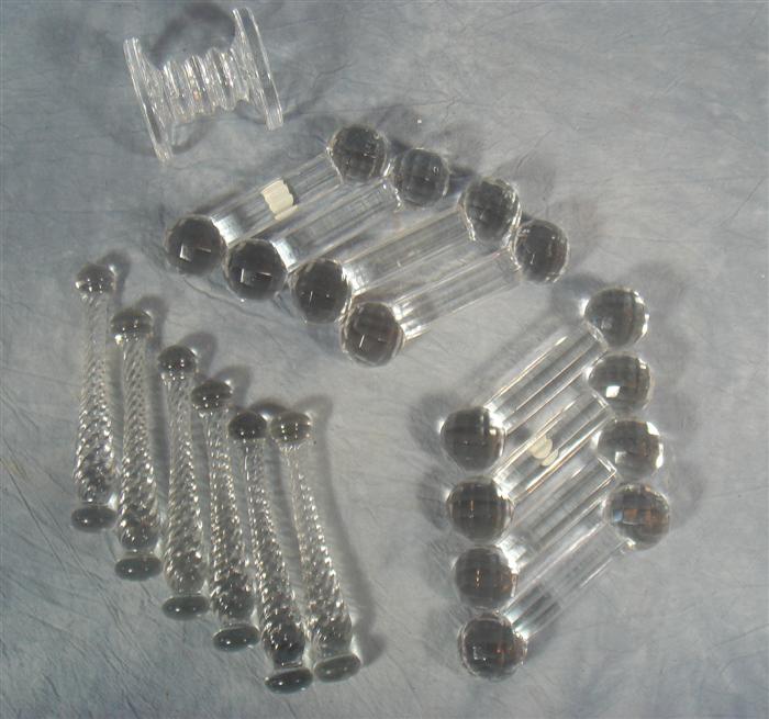 8 glass knife rests, 1 Waterford