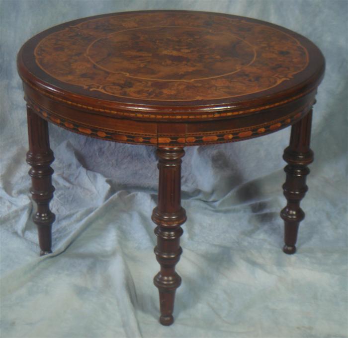 Round inlaid continental side table  3d462