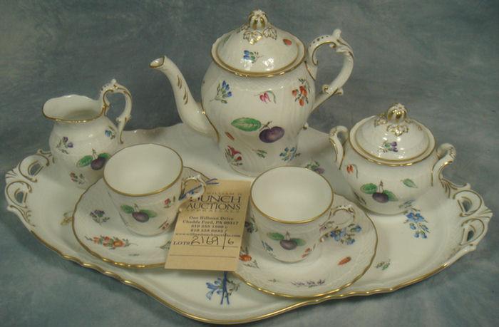 6 pc Ginori tea set, c/o tray, tea pot,