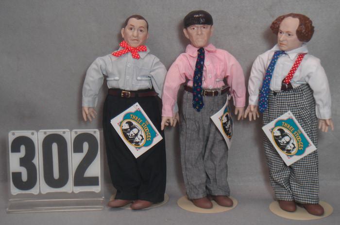 3 stooges dolls, by Presents, cloth