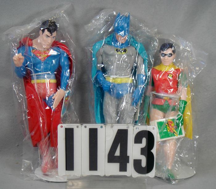 Lot of 3 Superhero figures on stands,