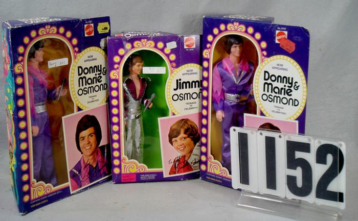 Lot of 3 Osmond dolls 2 Donny 3d174