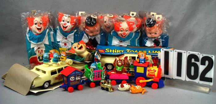 Lot of 10 Bozo the Clown puppets,