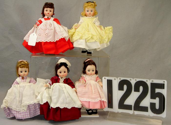 Lot of 5 Little Women dolls, all approximately
