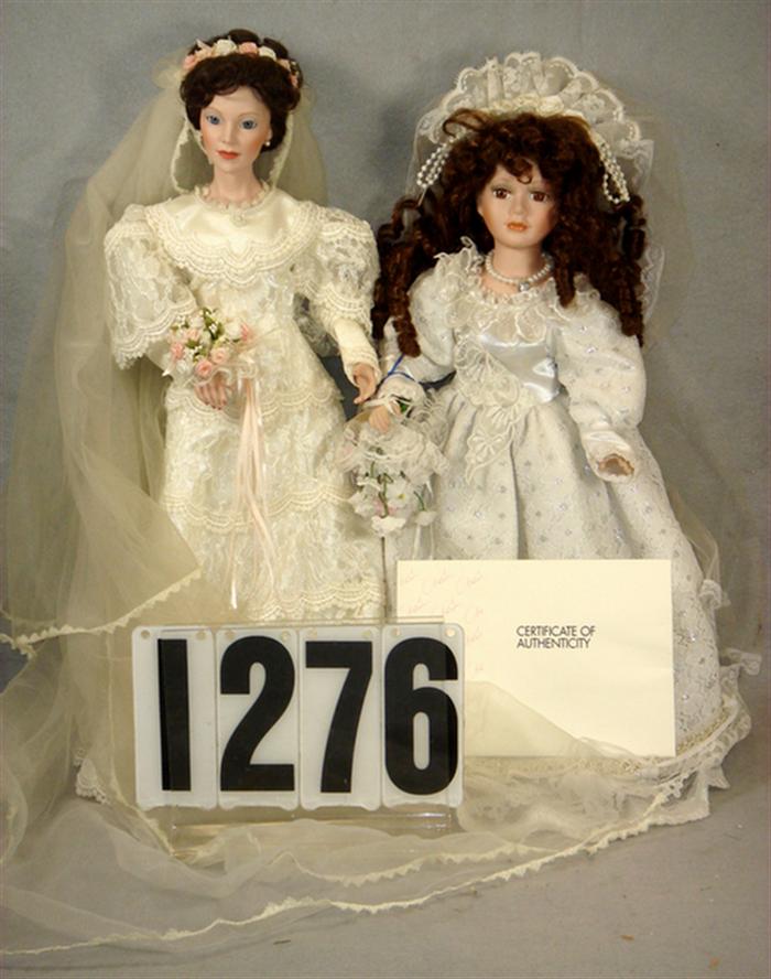 Lot of 2 Bride dolls, one 18" tall