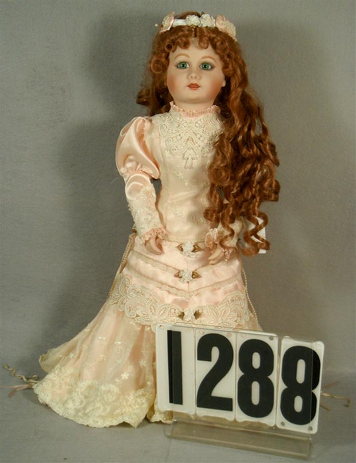 Franklin Mint porcelain bride doll,