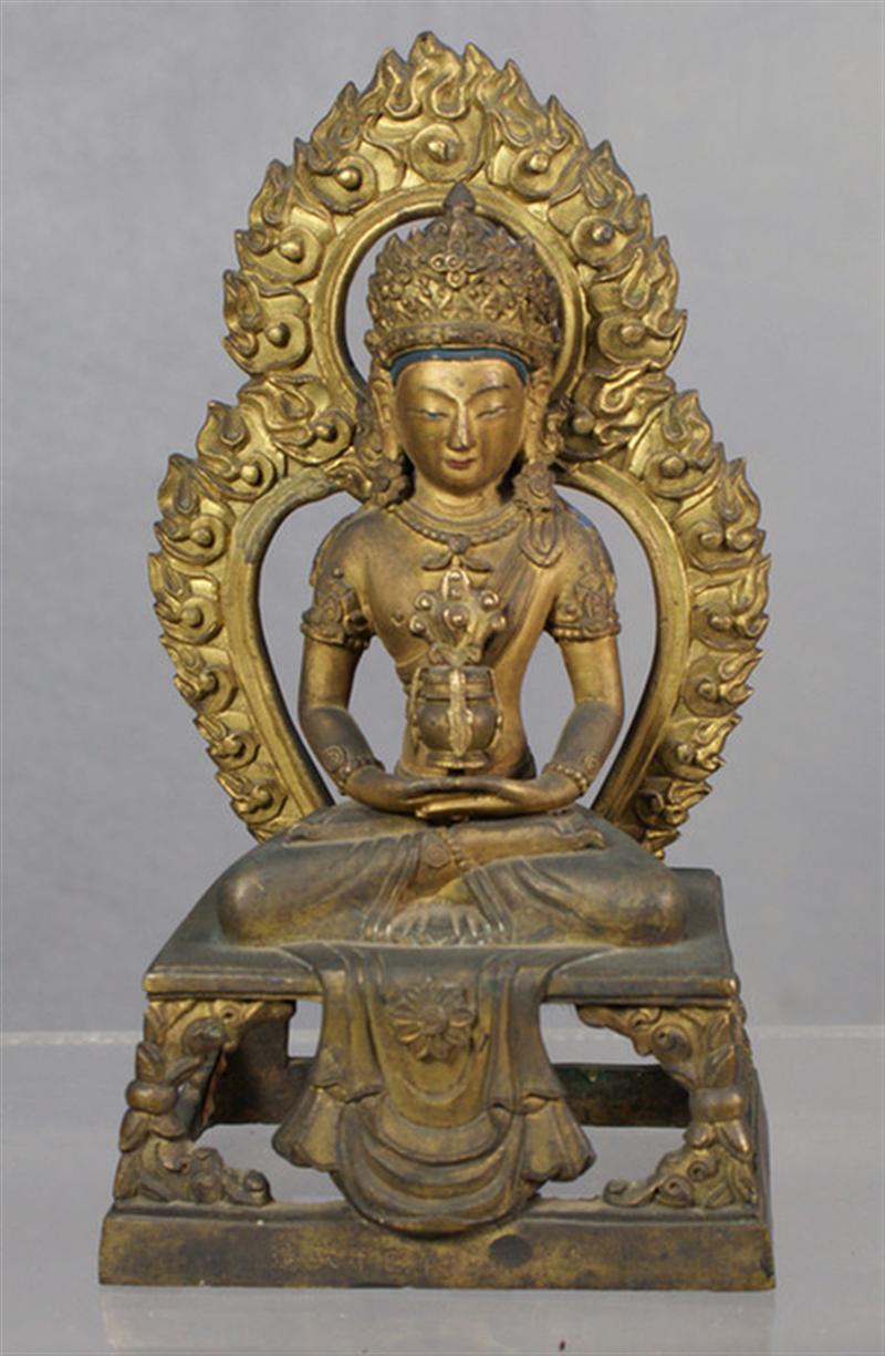 19th c Chinese gilt bronze Buddha 3d61e