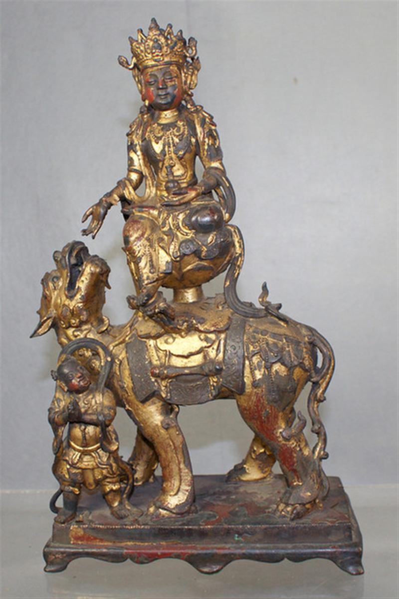 19th c Chinese bronze figural group 3d61f