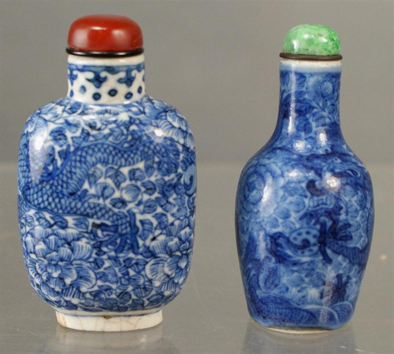 2 various porcelain snuff bottles  3d661