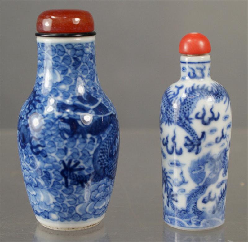 (2) porcelain snuff bottles, each
