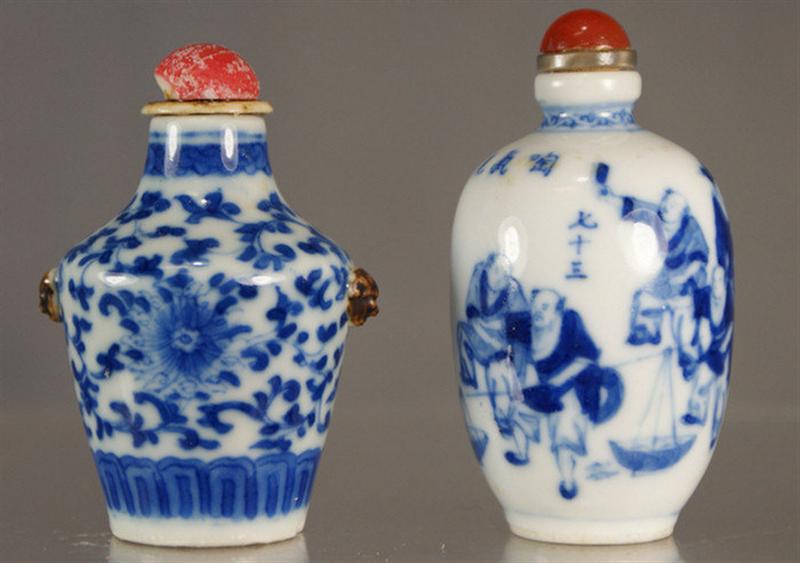  2 porcelain snuff bottles 1 3d6b6