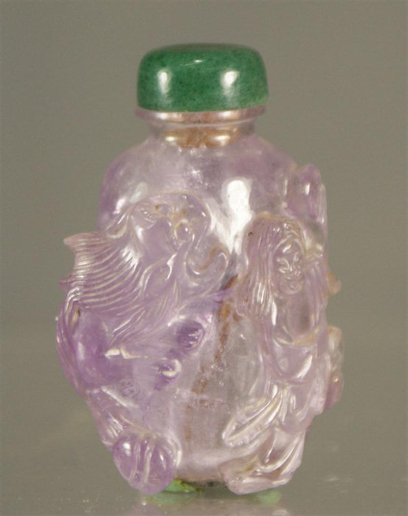  1 carved amethyst snuff bottle 3d6bb