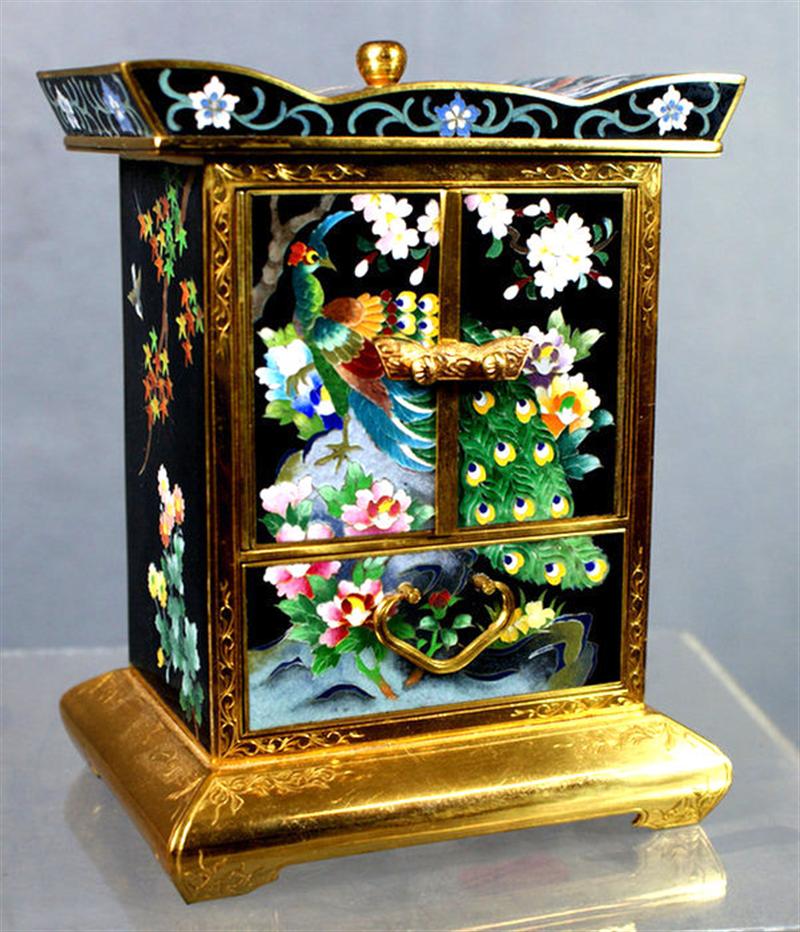 Japanese cloisonne gilt brass jewelry 3d6e1