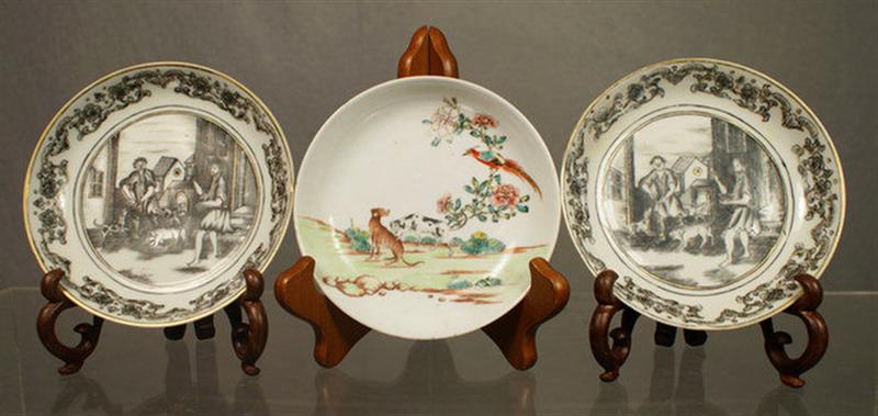 2 Chinese Export porcelain saucers