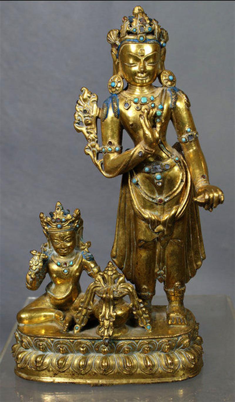 Cast bronze Asian figure of Parvati 3d709