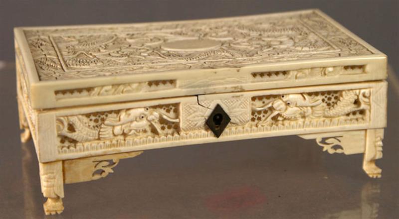 Pierce carved ivory dragon motif 3d715
