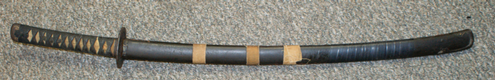 Japanese Samurai sword, black lacquer