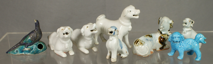 Lot 7 Chinese porcelain dog figurines,