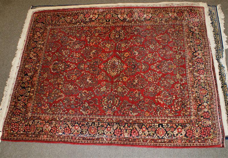 8 9 x 11 6 red Sarouk some wear 3d721