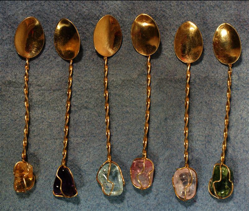 6 14K YG demitasse spoons each 3d74a