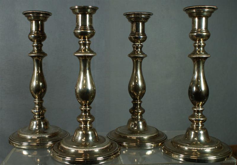 4 George III silver candlesticks  3d771