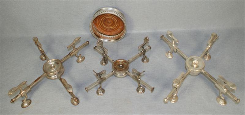 3 plated silver dish crosses with a