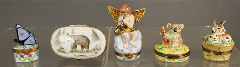 5 Limoges porcelain animal/angel