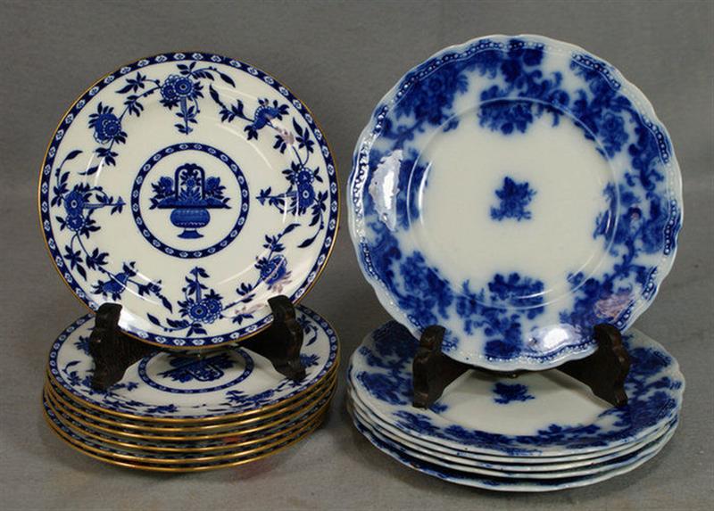 7 Mintons Delft pattern luncheon