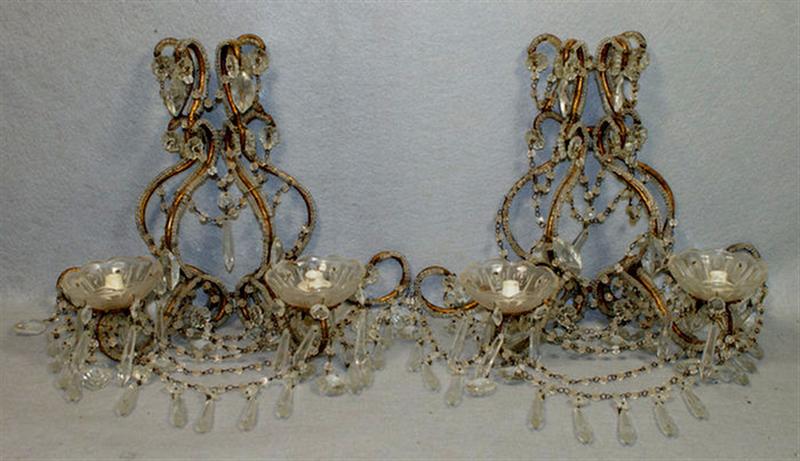 Pr Venetian crystal bead on metal