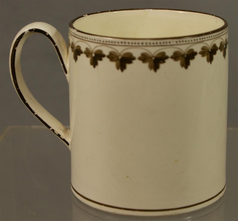 English pearlware mug, handpainted