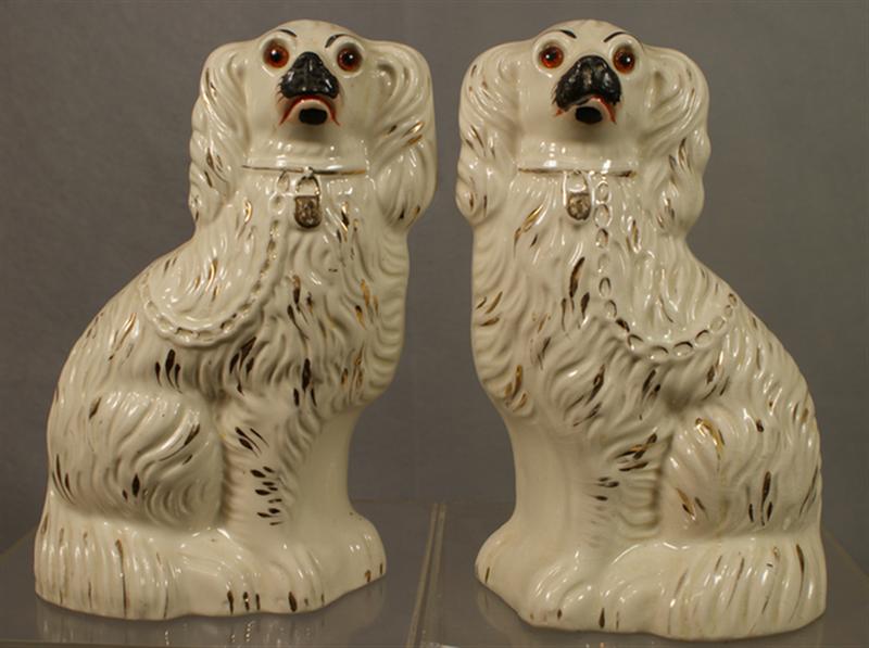 Pr Staffordshire white spaniels,